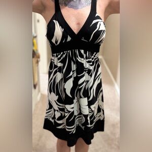 Black and white floral dress